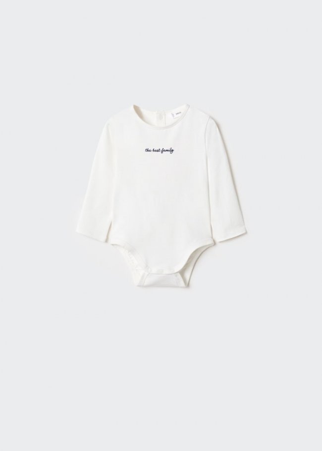 Mango Body algodón orgánico mensaje - Blanco roto