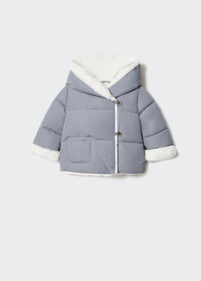 Mango Anorak acolchado interior borreguito - Gris antracita