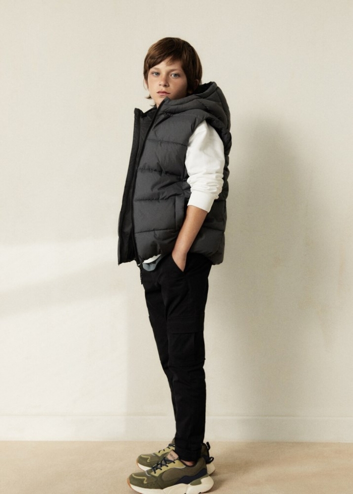 Mango Chaleco acolchado polar - Gris antracita