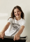 Mango Camiseta algodón mensaje - Blanco roto