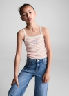 Mango Camiseta tirantes rayas - Rosa
