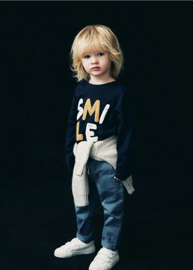 Mango Camiseta mensaje estampado - Azul marino oscuro