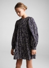 Mango Vestido algodón estampado - Azul marino oscuro