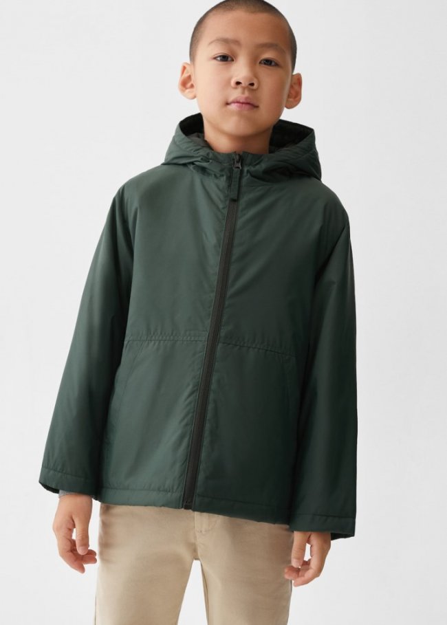 Mango Anorak acolchado capucha - Verde oscuro