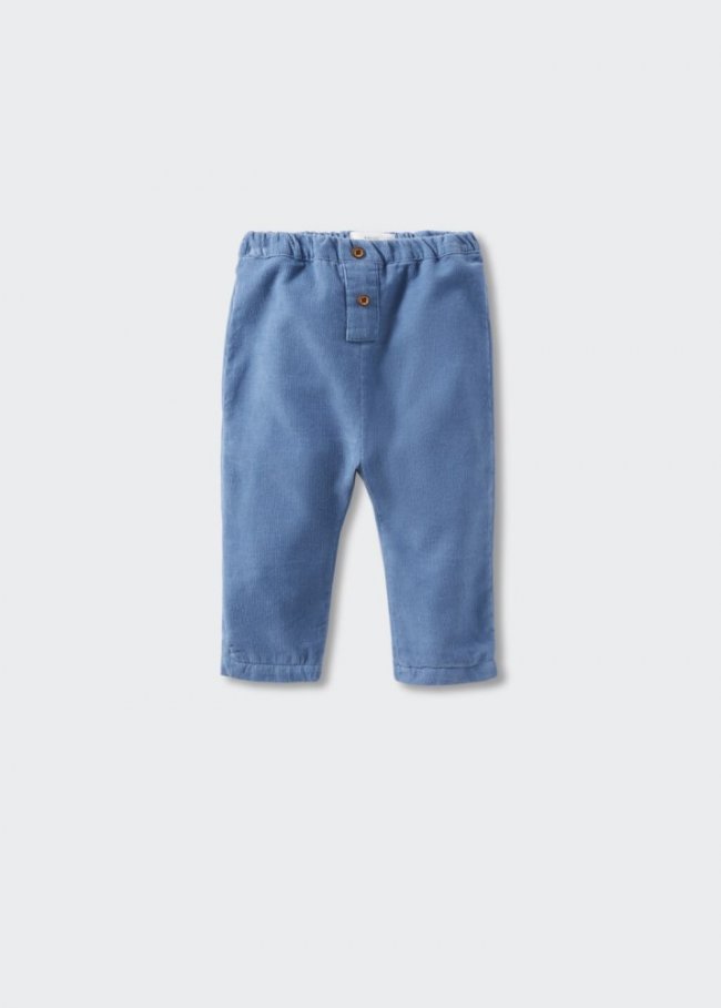 Mango Pantalón recto micropana - Azul