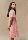 Mango Vestido bordados volantes - Rojo coral