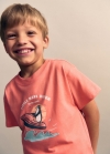 Mango Camiseta estampada algodón - Melocotón