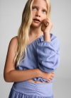 Mango Camiseta asimétrica textura - Azul