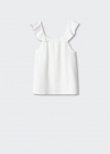 Mango Camiseta tirantes volante - Blanco roto