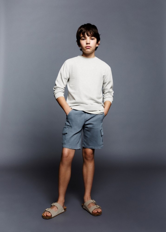 Mango Jersey punto algodón - Gris claro vigoré