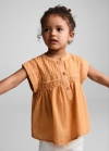 Mango Blusa plisada tinte natural - Mandarina