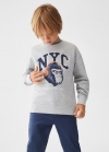 Mango Sudadera algodón dibujo - Gris medio vigoré
