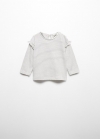 Mango Camiseta manga larga rayas - Gris antracita