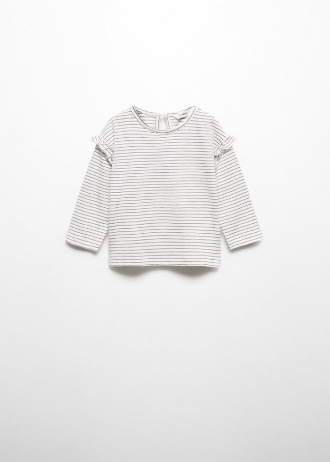 Mango Camiseta manga larga rayas - Gris antracita