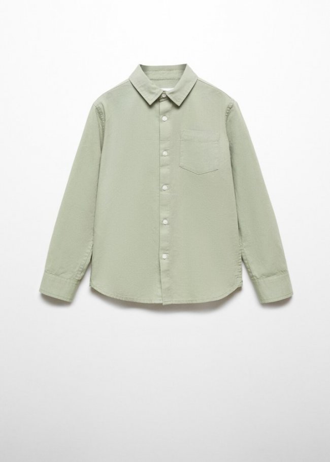 Mango Camisa regular fit algodón - Khaki