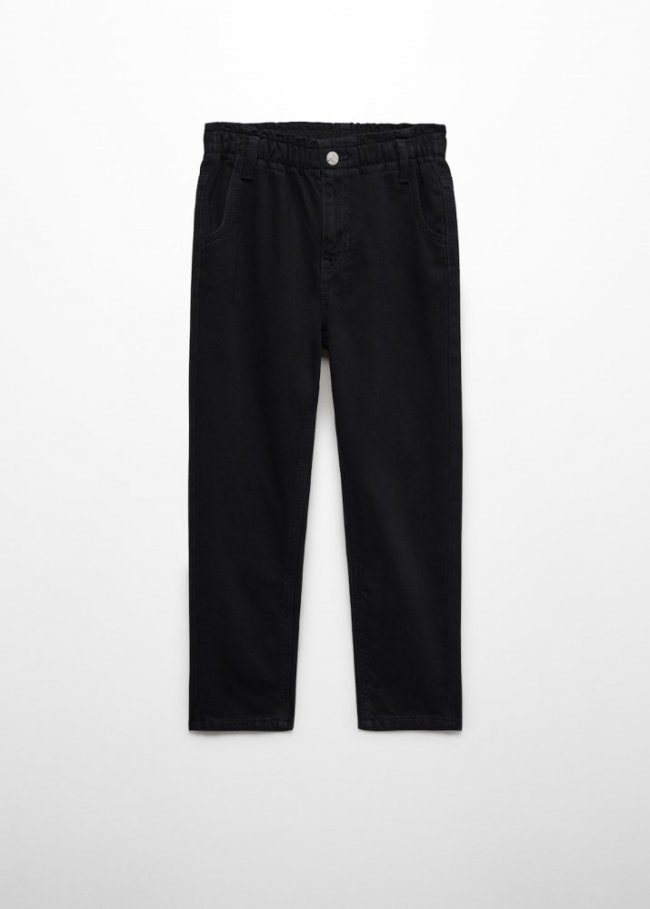 Mango Jeans paperbag - Denim negro