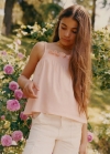 Mango Camiseta algodón tirantes - Melocotón