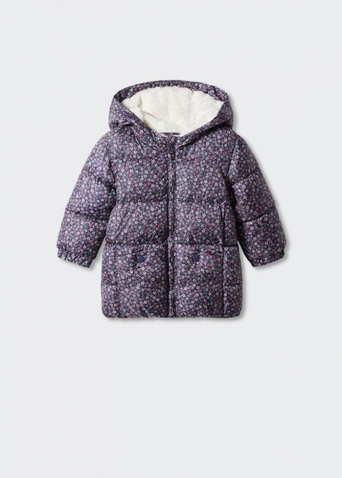 Mango Anorak acolchado interior borreguito - Azul marino oscuro