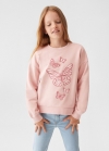 Mango Sudadera algodón estampada - Rosa