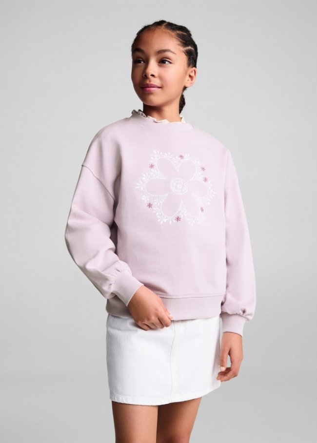 Mango Sudadera algodón estampada - Morado claro/pastel