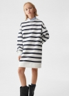 Mango Vestido sudadera rayas - Azul marino oscuro