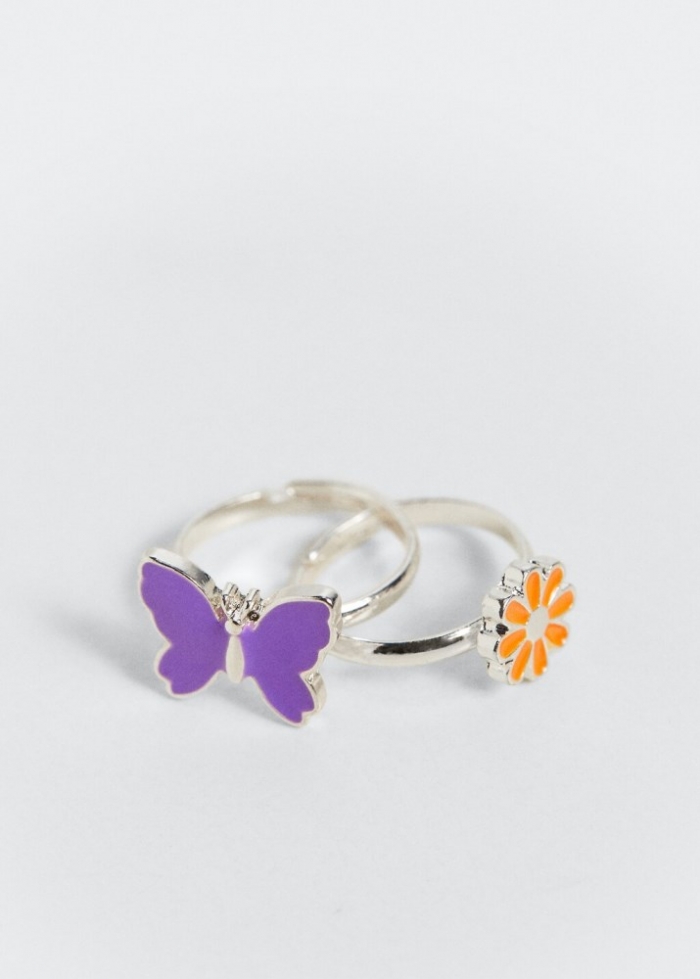 Mango Pack 2 anillos combinados - Plata