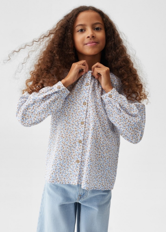 Mango Blusa estampado floral - Azul