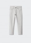 Mango Pantalón recto franela - Gris hielo
