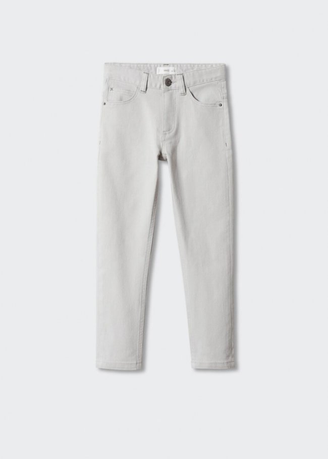 Mango Pantalón recto franela - Gris hielo
