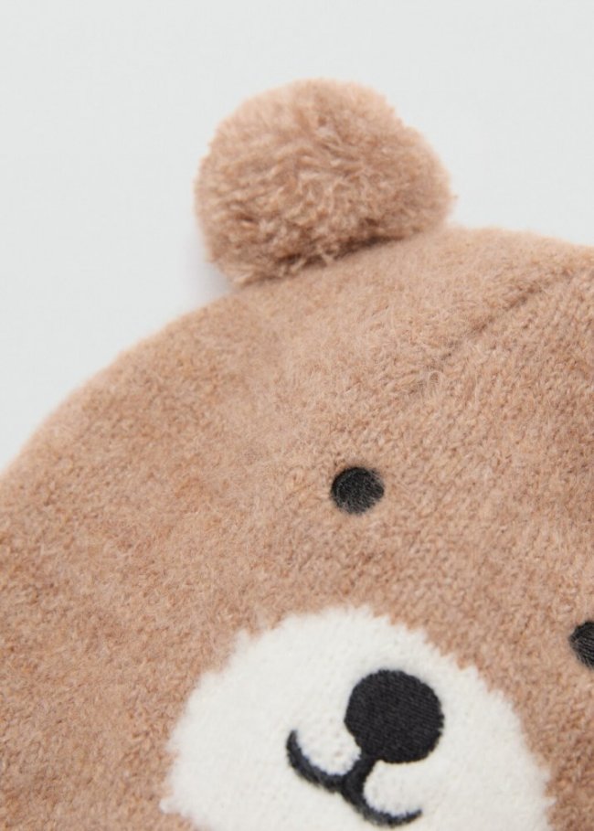 Mango Gorro punto oso - Marrón medio