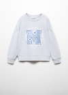 Mango Sudadera algodón estampada - Azul celeste