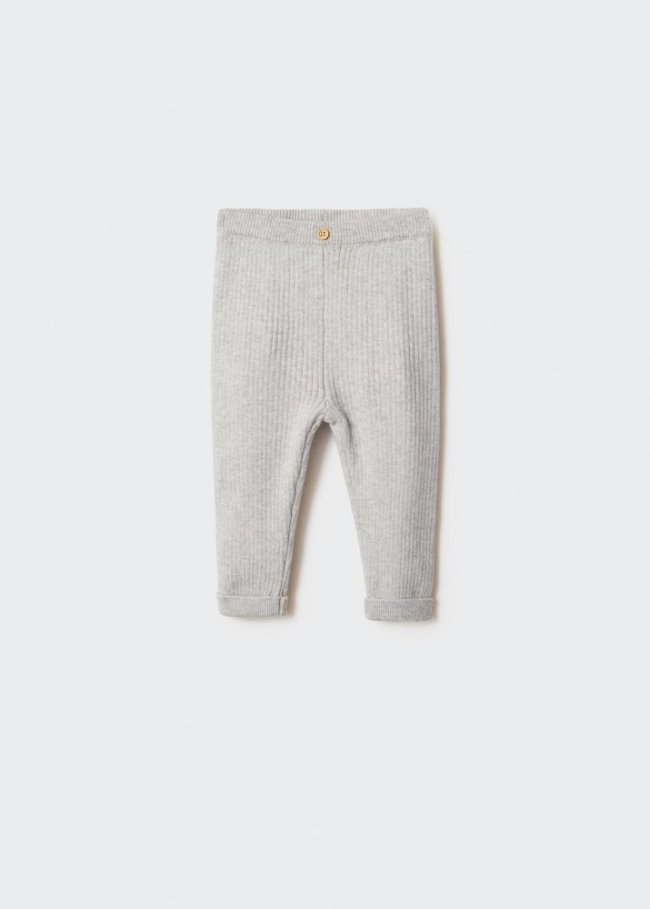 Mango Pantalón punto - Gris claro vigoré