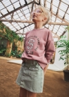 Mango Sudadera estampado bordado - Rosa geranio
