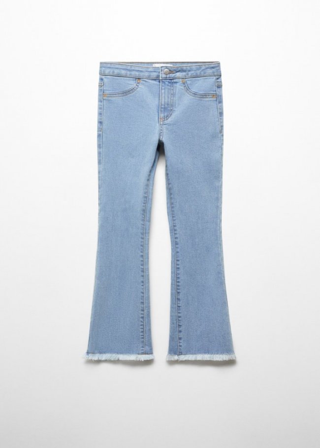 Mango Jeans flare terminaciones deshilachadas - Azul medio
