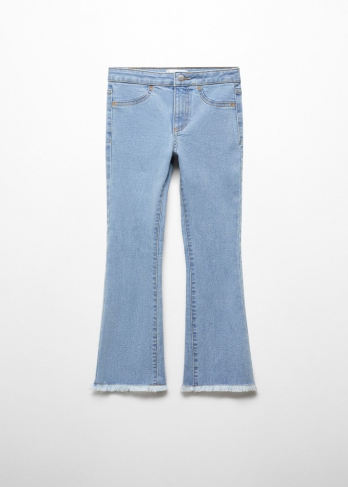Mango Jeans flare terminaciones deshilachadas - Azul medio