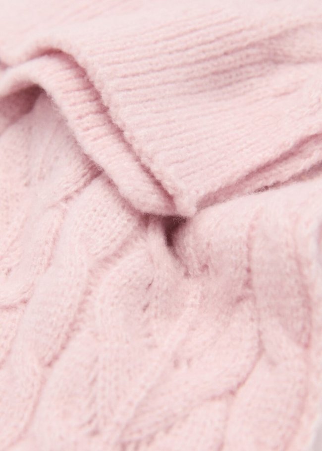 Mango Bufanda punto trenzado - Rosa palo