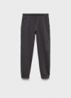 Mango Pantalón jogger algodón - Gris antracita