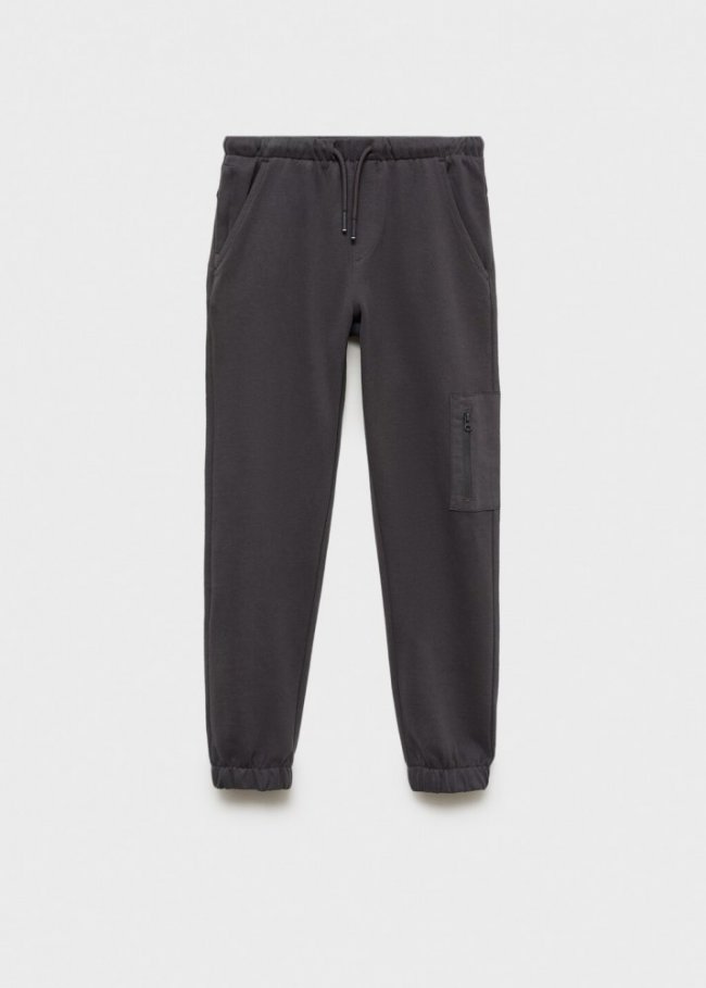 Mango Pantalón jogger algodón - Gris antracita