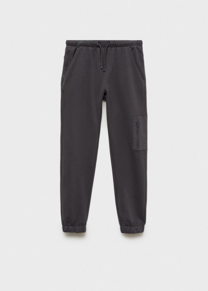 Mango Pantalón jogger algodón - Gris antracita