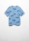 Mango Camiseta estampado palmeras - Azul