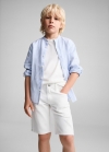 Mango Bermudas vaqueras rotos decorativos - Blanco