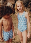 Mango Bañador estampado tirantes cruzados - Azul