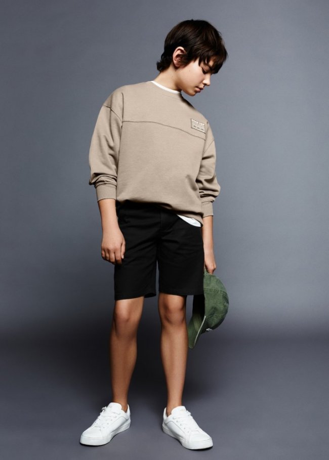 Mango Bermudas slim fit algodón - Negro