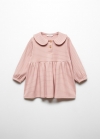 Mango Vestido algodón rayas - Rosa