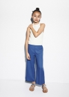 Mango Pantalón lino botones - Azul
