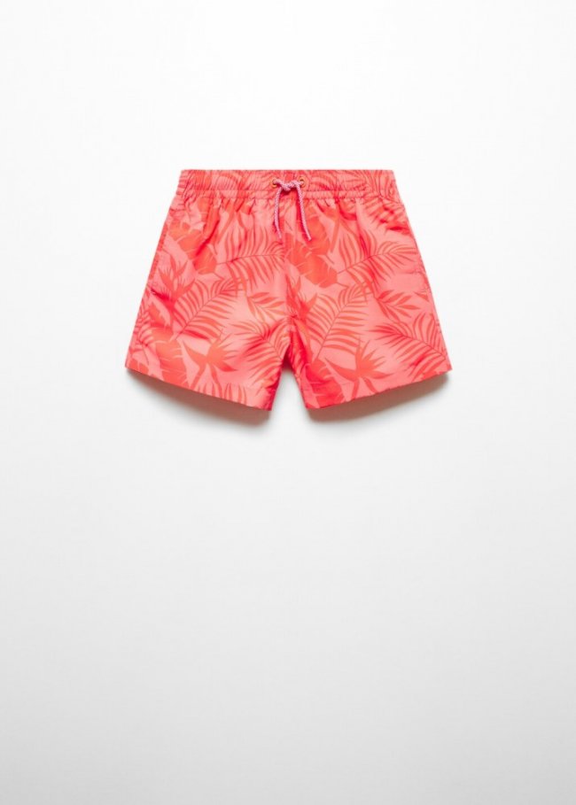 Mango Bañador estampado hojas - Rojo coral