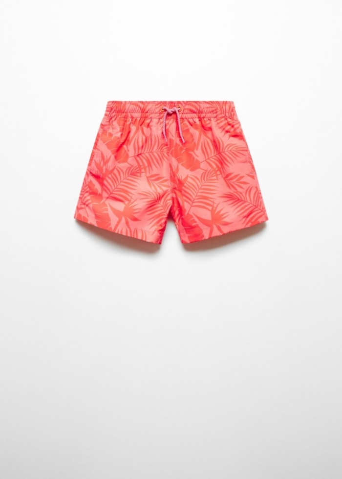 Mango Bañador estampado hojas - Rojo coral