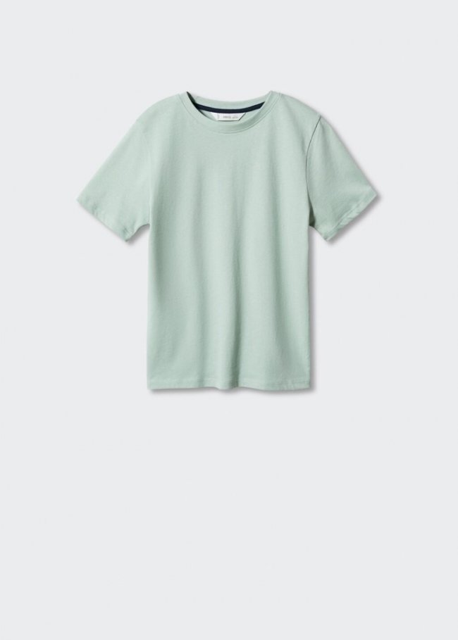 Mango Camiseta básica 100% algodón - Verde