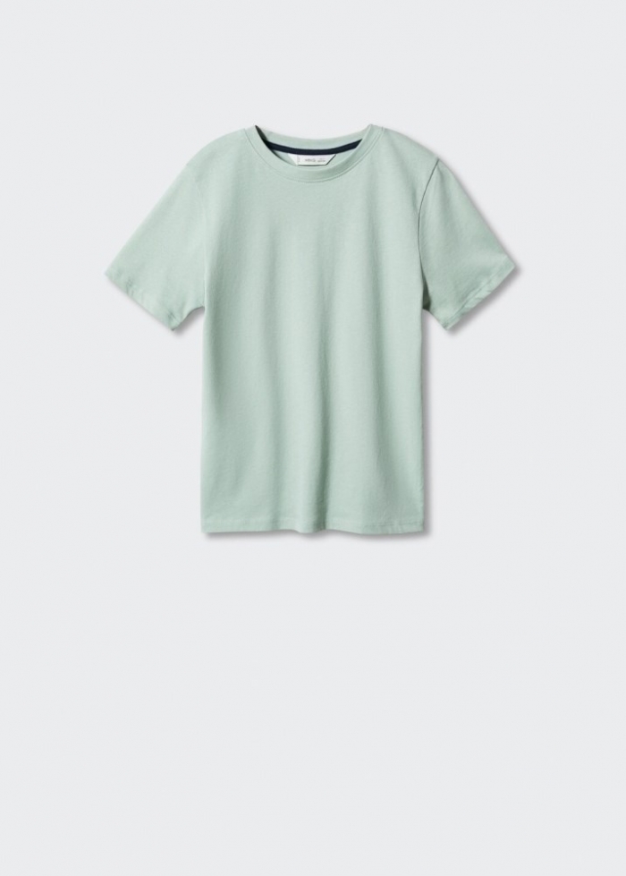 Mango Camiseta básica 100% algodón - Verde
