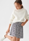 Mango Falda estampado floral - Azul marino